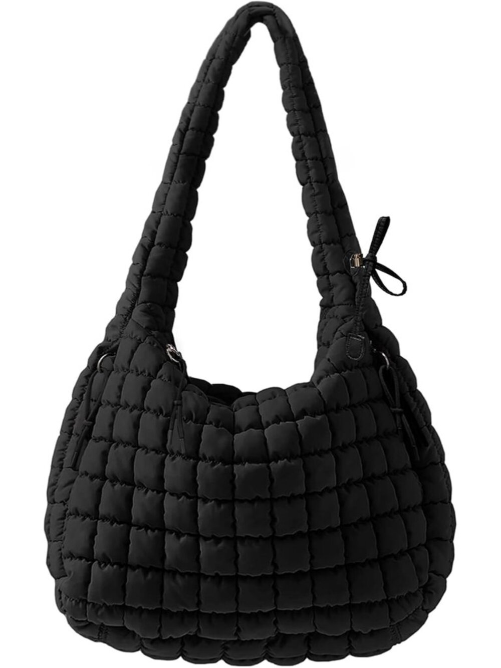 Puffer Quilted Tote Bag for Women Nylon Crossbody Bags Puffy Purse Hobo Large Sh